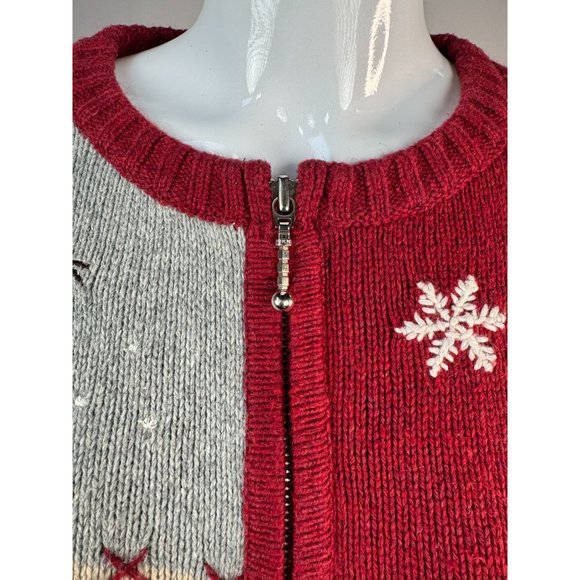 Croft and Barrow Snowman Ugly Christmas Sweater Medium Red Snowman Acrylic Blend - Picture 14 of 16